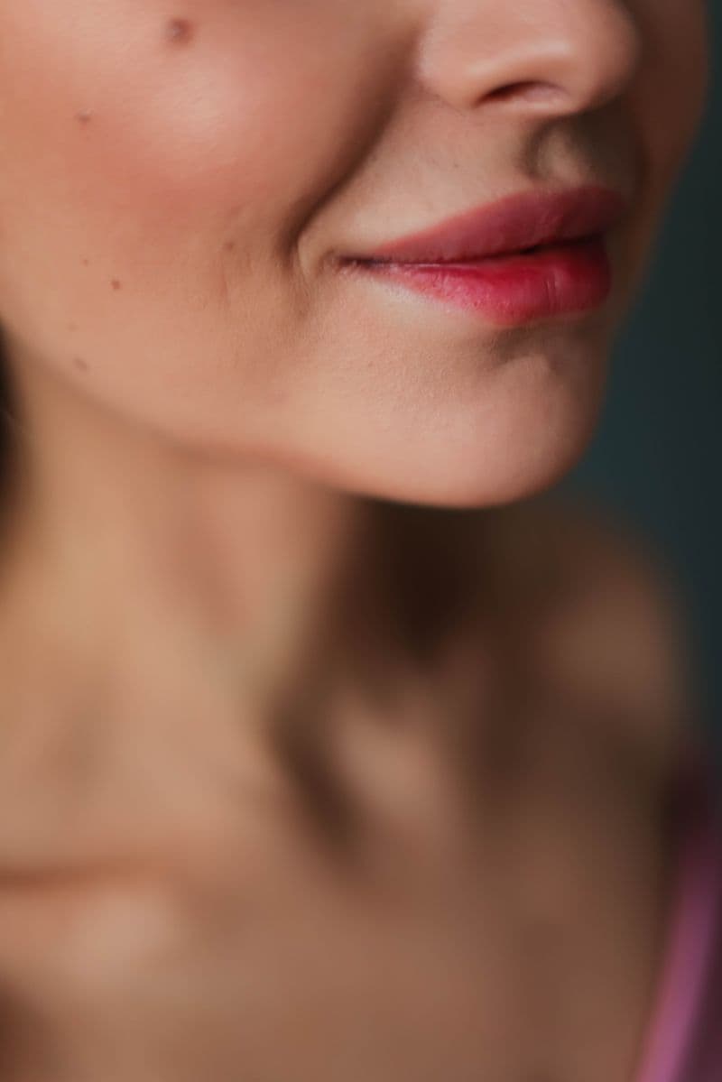 Close-up portrait of woman's natural lips — lip blush permanent makeup healing stages guide